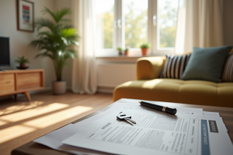 Appartement moderne lumineux avec documents d'assurance et clé