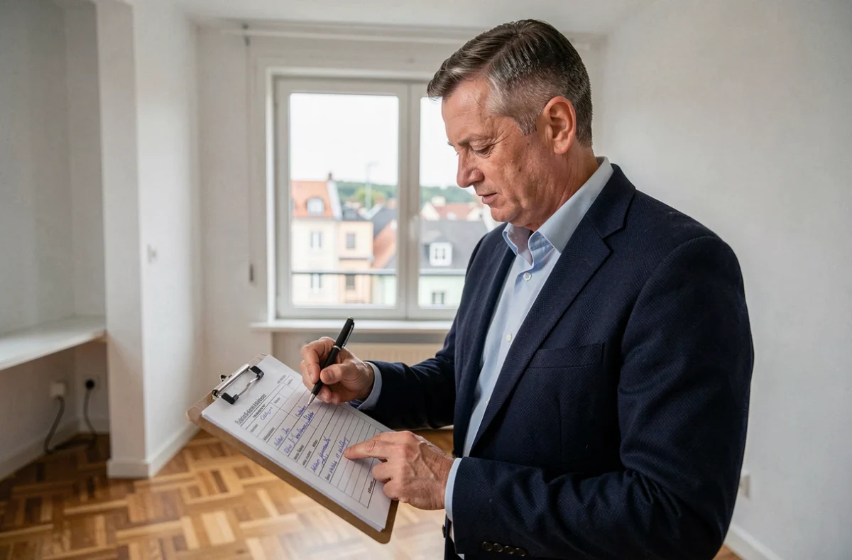Expert immobilier d'EDL Expertise Brest réalisant un état des lieux dans un appartement à Brest
